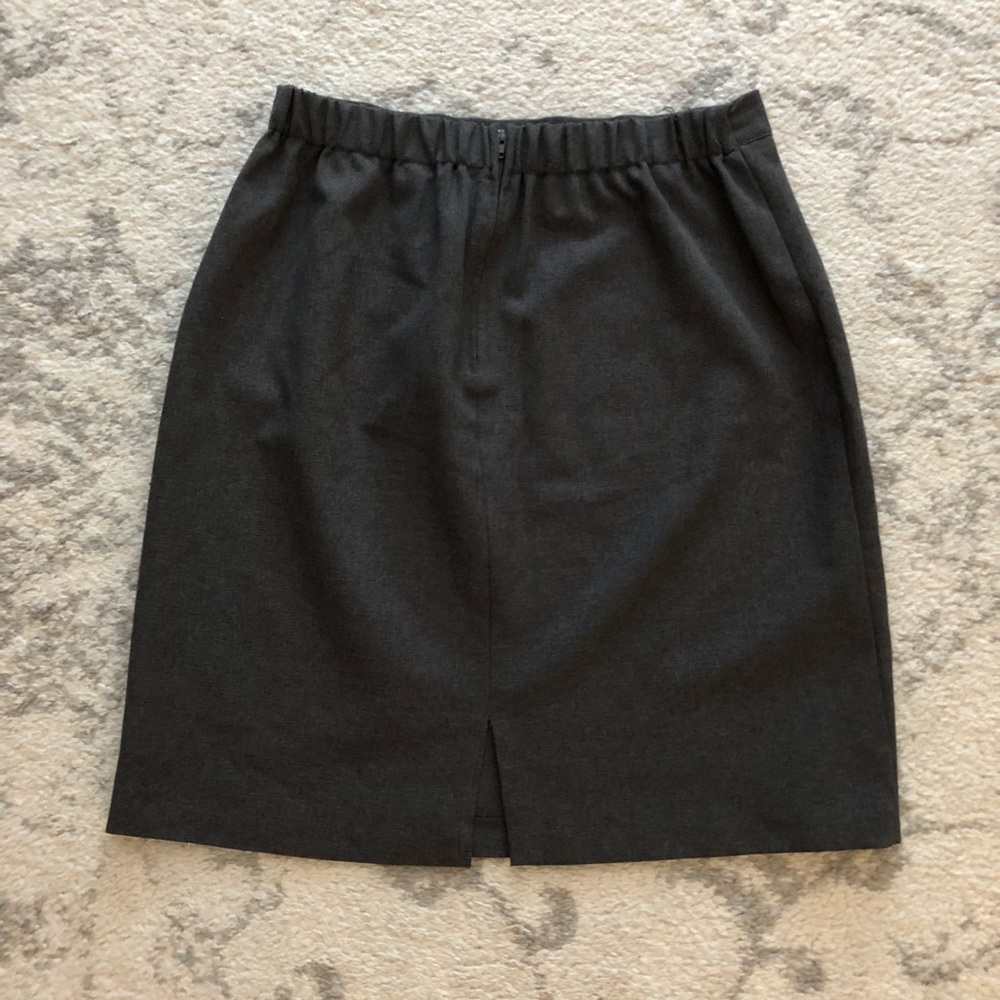 Classic heather gray high-waist pencil skirt - Picture 3 of 6